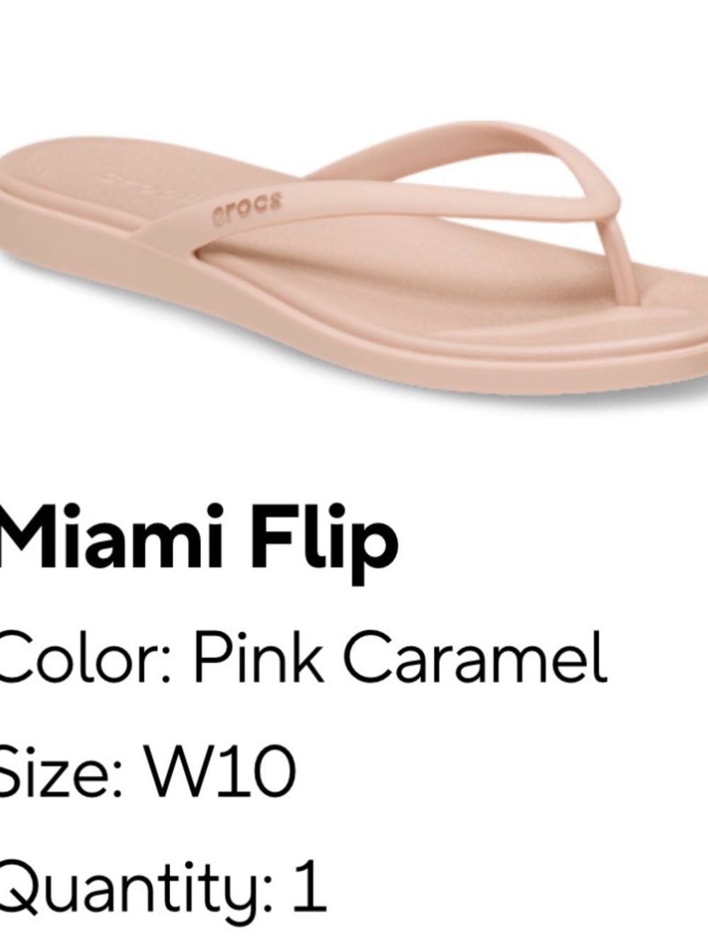 Crocs Women’s Miami Square-Toe Flip Flop - Blush- Pink Caramel - Picture 3 of 3